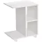 Dohányzóasztal, ModernHome PJJCFT0060, fehér, 45 x 35 cm, téglalap alakú, magasság: 58 cm, 3 szintes, 4 polcos, bevonatos faforgács asztallap