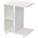 Dohányzóasztal, ModernHome PJJCFT0060, fehér, 45 x 35 cm, téglalap alakú, magasság: 58 cm, 3 szintes, 4 polcos, bevonatos faforgács asztallap