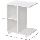 Dohányzóasztal, ModernHome PJJCFT0060, fehér, 45 x 35 cm, téglalap alakú, magasság: 58 cm, 3 szintes, 4 polcos, bevonatos faforgács asztallap