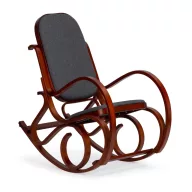   Hintaszék, ModernHome TXWQM-F001, antracit/barna, 102 x 97 x 55 cm, fa váz, poliészter kárpit, borulásgátló, 120 kg teherbírás