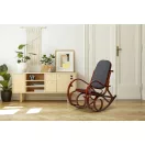 Hintaszék, ModernHome TXWQM-F001, antracit/barna, 102 x 97 x 55 cm, fa váz, poliészter kárpit, borulásgátló, 120 kg teherbírás