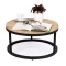 Dohányzóasztal, ModernHome PJJCFT0068, átmérő: 60 cm, kör alakú, magasság: 31,5 cm, fém váz, forgácslap asztallap