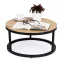 Dohányzóasztal, ModernHome PJJCFT0068, átmérő: 60 cm, kör alakú, magasság: 31,5 cm, fém váz, forgácslap asztallap