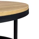Dohányzóasztal, ModernHome PJJCFT0068, átmérő: 60 cm, kör alakú, magasság: 31,5 cm, fém váz, forgácslap asztallap