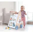 Fa járássegítő, MULTISTORE 2145, oktató panel mozgatható elemekkel és formaválogató kockákkal, 45,5 x 26,5 x 31,5 cm, stabil kivitel