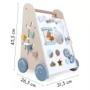 Fa járássegítő, MULTISTORE 2145, oktató panel mozgatható elemekkel és formaválogató kockákkal, 45,5 x 26,5 x 31,5 cm, stabil kivitel