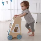 Fa járássegítő, MULTISTORE 2145, oktató panel mozgatható elemekkel és formaválogató kockákkal, 45,5 x 26,5 x 31,5 cm, stabil kivitel