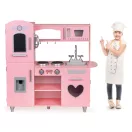 Fa játékkonyha, ECOTOYS 7268, 86 x 88 x 30 cm, rózsaszín, hanghatásokkal, vízadagolóval, krétatáblával, nyitható ajtókkal