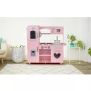 Fa játékkonyha, ECOTOYS 7268, 86 x 88 x 30 cm, rózsaszín, hanghatásokkal, vízadagolóval, krétatáblával, nyitható ajtókkal