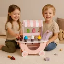 Fagylaltozó játékkészlet, ECOTOYS TL89015, fagylaltozó, 12 db, fa, mágneses, 3 éves kortól, biztonságos kialakítás