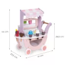 Fagylaltozó játékkészlet, ECOTOYS TL89015, fagylaltozó, 12 db, fa, mágneses, 3 éves kortól, biztonságos kialakítás