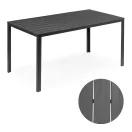 Kerti asztal, MultiGarden SAK-156, szürke, 156 × 78 cm, 6 személyes, magasság: 74 cm, fahatású műanyag asztallap, porszórt acél váz, teherbírás: 150 kg