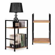   Könyvespolc, ModernHome CWJ302448, 48,5 x 29 x 23,5 cm, vad tölgy, 2 polcos, fém váz, MDF polc, padlóvédő lábak