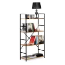 Könyvespolc, ModernHome CWJ6024112LG, 58,5 × 23,5 × 113 cm, vad tölgy, 4 polcos, fém váz, MDF polc, falhoz rögzíthető