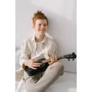 Gyerek ukulele, ECOTOYS MF019D, fekete, 17,5 x 5 x 52,5 cm, fa, hangolható, 4 nejlon húrral, pengetővel, 12 bunddal, 3 éves kortól ajánlott