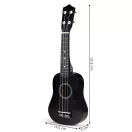 Gyerek ukulele, ECOTOYS MF019D, fekete, 17,5 x 5 x 52,5 cm, fa, hangolható, 4 nejlon húrral, pengetővel, 12 bunddal, 3 éves kortól ajánlott