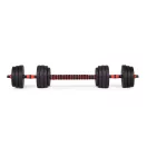 Súlyzókészlet, MOVEPRO GB-SX, 2 x 10 kg (összesen 20 kg), rúdcsatlakozóval súlyzórúddá alakítható, 12 tárcsával, csúszásmentes markolat