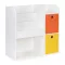 Gyerek könyvespolc, ECOTOYS ZKB-02A, fehér, 89 x 88 x 35 cm, 2 db kihúzható textil tárolóval, laminált forgácslap