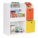 Gyerek könyvespolc, ECOTOYS ZKB-02A, fehér, 89 x 88 x 35 cm, 2 db kihúzható textil tárolóval, laminált forgácslap