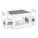 Gyerek asztal és szék szett, ECOTOYS ZCF-01, 1 db asztal + 2 db szék, MDF, kétoldalas asztallap, fiókos székek
