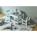 Gyerek asztal és szék szett, ECOTOYS ZCF-01, 1 db asztal + 2 db szék, MDF, kétoldalas asztallap, fiókos székek