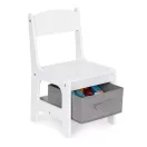 Gyerek asztal és szék szett, ECOTOYS ZCF-01, 1 db asztal + 2 db szék, MDF, kétoldalas asztallap, fiókos székek