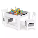 Gyerek asztal és szék szett, ECOTOYS ZCF-01, 1 db asztal + 2 db szék, MDF, kétoldalas asztallap, fiókos székek