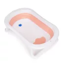 Utazó gyerekkád, ECOTOYS HA-B27, rózsaszín, 81 x 49,5 cm, összecsukható, hőérzékelős dugóval, szilikon és műanyag, 0-1 éves korig