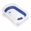 Utazó gyerekkád, ECOTOYS HA-B27, kék, 81 x 49,5 cm, összecsukható, hőérzékelős dugóval, szilikon és műanyag, 0-1 éves korig