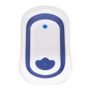 Utazó gyerekkád, ECOTOYS HA-B27, kék, 81 x 49,5 cm, összecsukható, hőérzékelős dugóval, szilikon és műanyag, 0-1 éves korig