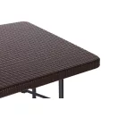 Kerti asztal, MultiGarden RZK-180B, barna, 180 cm, acél keret, HDPE műanyag felület, összecsukható, rattan hatású, teherbírás: 100 kg