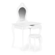   Játék fésülködő asztal, ECOTOYS FH-KF200011-W, 65 x 110 x 43 cm, fa és MDF, tükörrel, fiókkal, zsámollyal, falhoz rögzíthető