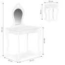 Játék fésülködő asztal, ECOTOYS FH-KF200011-W, 65 x 110 x 43 cm, fa és MDF, tükörrel, fiókkal, zsámollyal, falhoz rögzíthető