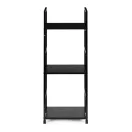 Könyvespolc, ModernHome CWJ302480L, 80 x 29 x 23,5 cm, fekete, 3 polcos, fém váz, MDF polc, falhoz rögzíthető