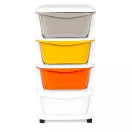 Gurulós tároló, ModernHome PJJCBS0012-04A, 36 x 74 x 35,5 cm, fiókos, 4 fiókkal, kerekes, műanyag