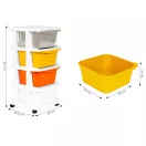 Gurulós tároló, ModernHome PJJCBS0012-04A, 36 x 74 x 35,5 cm, fiókos, 4 fiókkal, kerekes, műanyag