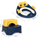 Gyerek WC-ülőke, ECOTOYS HA-P17-18, lépcsős fellépővel, csúszásmentes, állítható, párnázott ülőke, univerzális, műanyag