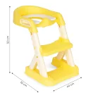 Gyerek WC-ülőke, ECOTOYS HA-P23S, sárga, lépcsővel, puha párnázott betéttel, csúszásgátló, univerzális, 6-36 hónapos korig