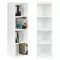 Könyvespolc, ModernHome KJZ2173, fehér, 106,5 x 30,5 x 30 cm, 4 polcos, MDF polc, falhoz rögzíthető, könnyű összeszerelés