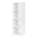 Könyvespolc, ModernHome KJZ2173, fehér, 106,5 x 30,5 x 30 cm, 4 polcos, MDF polc, falhoz rögzíthető, könnyű összeszerelés