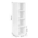 Könyvespolc, ModernHome KJZ2173, fehér, 106,5 x 30,5 x 30 cm, 4 polcos, MDF polc, falhoz rögzíthető, könnyű összeszerelés