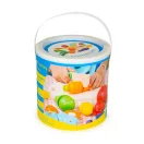 Játék ételkészlet, Multistore HC517244, zöldség-gyümölcs, 13 db, tépőzáras, vödörrel, biztonságos kés és vágódeszka