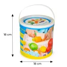 Játék ételkészlet, Multistore HC517244, zöldség-gyümölcs, 13 db, tépőzáras, vödörrel, biztonságos kés és vágódeszka