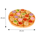 Játék ételkészlet, ECOTOYS TL733030, vágható pizza, tépőzáras, 27 db, 21 x 21 cm, pizzadobozzal, spatulával és kerek pizzavágóval