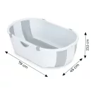 Utazó gyerekkád, ECOTOYS HA-B46, szürke, 79 x 45 cm, összecsukható, hőérzékelős dugóval, szilikon és műanyag, 0-1 éves korig