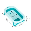 Utazó gyerekkád, ECOTOYS HA-B37, kék, 79 x 49 cm, összecsukható, hőérzékelős dugóval, szilikon és műanyag, 0-1 éves korig