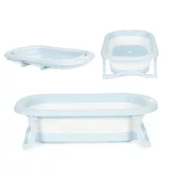   Utazó gyerekkád, ECOTOYS HA-B37, szürke, 79 x 49 cm, összecsukható, hőérzékelős dugóval, szilikon és műanyag, 0-1 éves korig