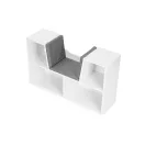 Gyerek könyvespolc, ECOTOYS ZKB-5W, fehér, 102 x 61 x 30 cm, ülőkével, 4 rekeszes, párnázott ülőrész, levehető és mosható párna, forgácslap