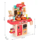 Játékkonyha, MULTISTORE HC493096, műanyag, 47 x 23 x 63 cm, fényhatásokkal, hanghatásokkal, 42 db tartozékkal, gőzgenerátorral, működő vízcsappal, elemes (3 db AA - nem tartozék)