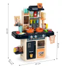 Játékkonyha, MULTISTORE HC493096, műanyag, 47 x 23 x 63 cm, fényhatásokkal, hanghatásokkal, 42 db tartozékkal, gőzgenerátorral, működő vízcsappal, elemes (3 db AA - nem tartozék)